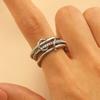 LATS Gold-plated Stainless Steel Multi-layered Contrasting Stacking Rings for Women Hand Jewelry