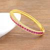 Nidin New Fashion Classic Hot Selling Copper Zircon Bangle Bracelets Shiny Crystal Rhinestone Jewelry For Women Fine Accessories