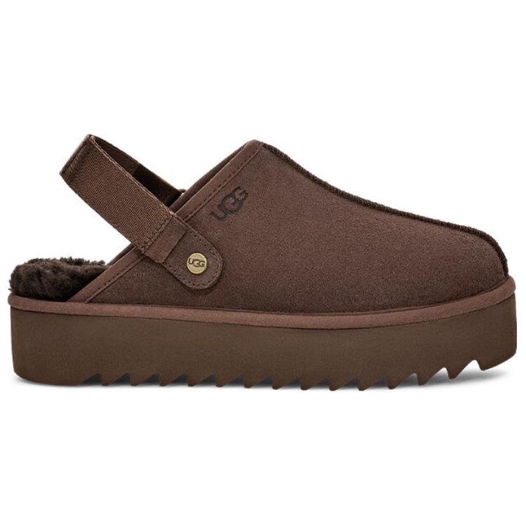 UGG Fashionable Comfortable Anti-Rubbing Open-Toe Slippers Women Slippers Chocolate 1166734-CHO