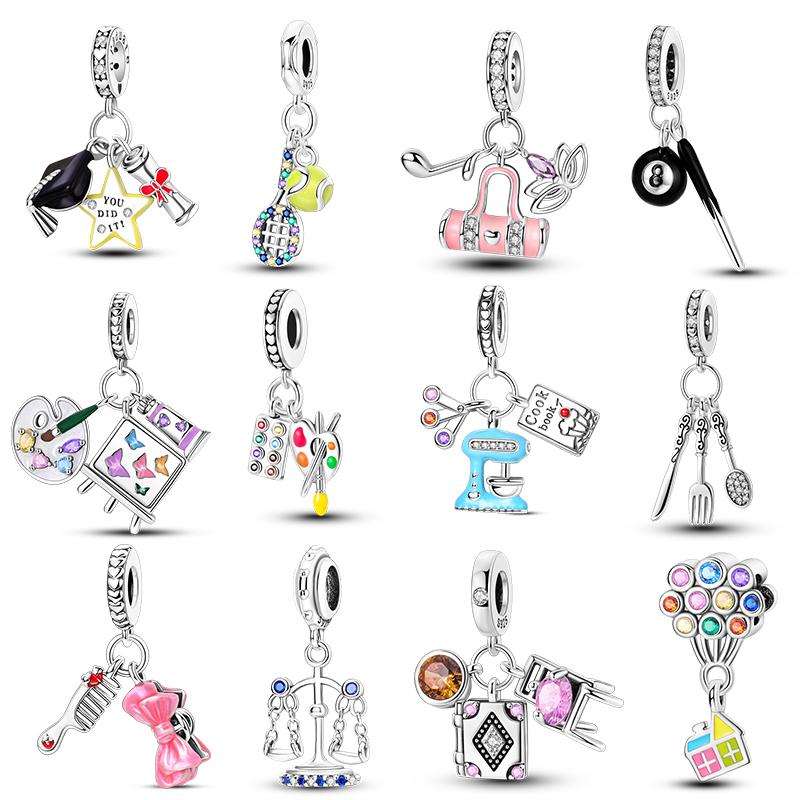 New Copper Simple Daily Life Theme Series Charm 3Mm Original Bracelet Necklace Women Luxury Diy Exquisite Jewelry Gift