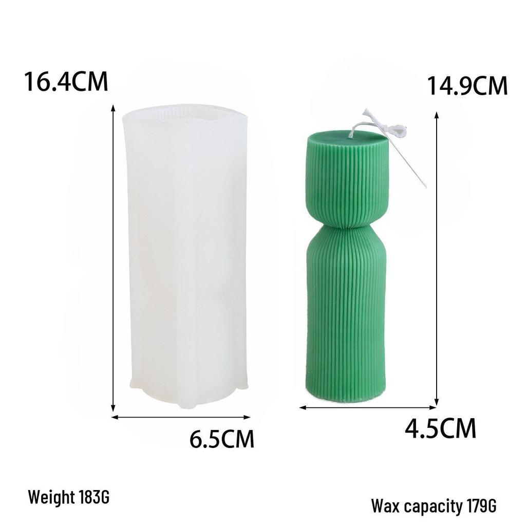 Geometric Stripe Cylinder Candle Silicone Mold for DIY Creative Handmade Candles & Cake Baking