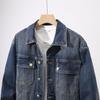 Men's High-Quality Classic Blue Denim Jacket - Autumn/Winter Collection