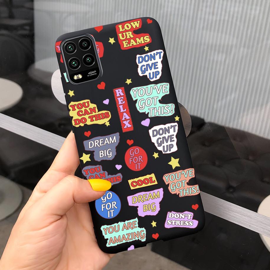 For Xiaomi Mi 10 Lite 5G Case Cute Cartoon Cow Soft-Touch Silicone Bag Back Cover For Xiomi Mi 10 Lite 5G Protector Bumper Funda