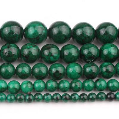 Naturstein dunkelgrüne Jade Runde lose Perlen für Schmuckherstellung DIY 15''Strang 4/6/8/10/12mm