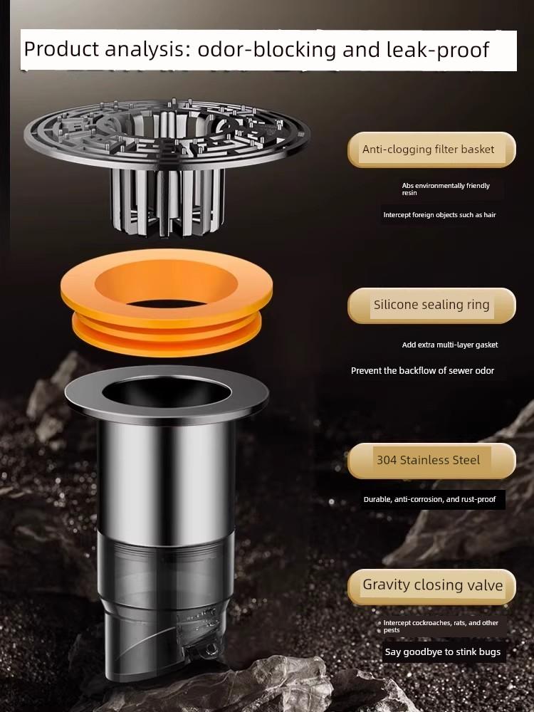 Sewer Pipe Breakage Repair, Extended Drain Core, Anti-Odor Bug Prevention, Bathroom Water Leakage, Stainless Steel Extension Pipe, Universal