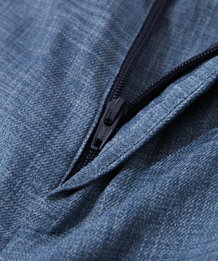DIAMOND LAYLA Two-Tuck Wide Banding Slacks P14 Denim Texture Indigo