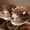 Fashion New Cute Cartoon Fluffy Slippers For Woman Winter Warm Shoes Funny Hedgehog Anti-slip Soft Plush Girls Indoor Home Floor Slides