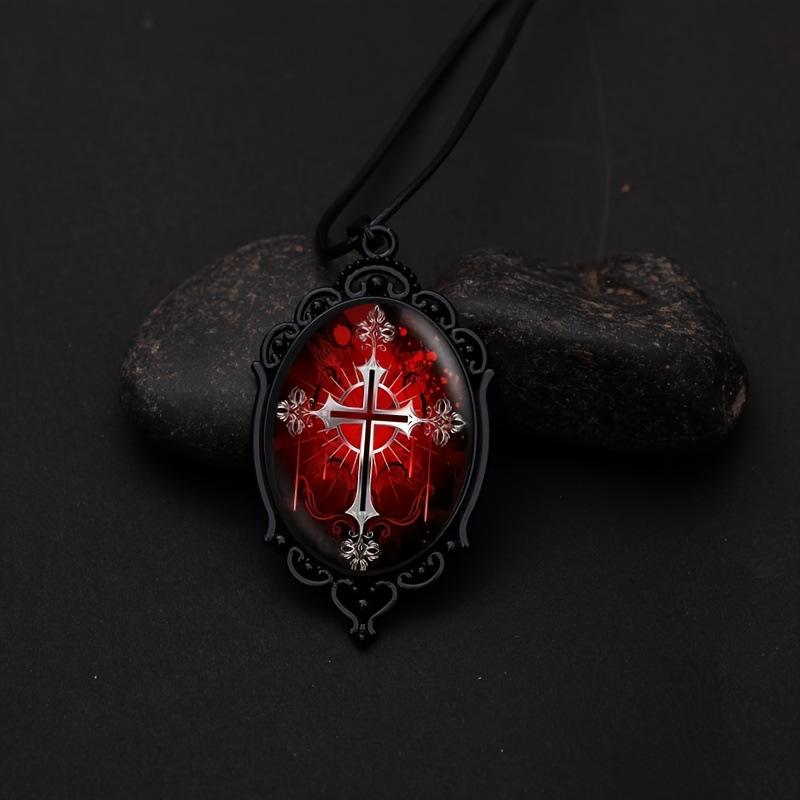 Pendant Men's Gothic Style Cross Pattern Necklace
