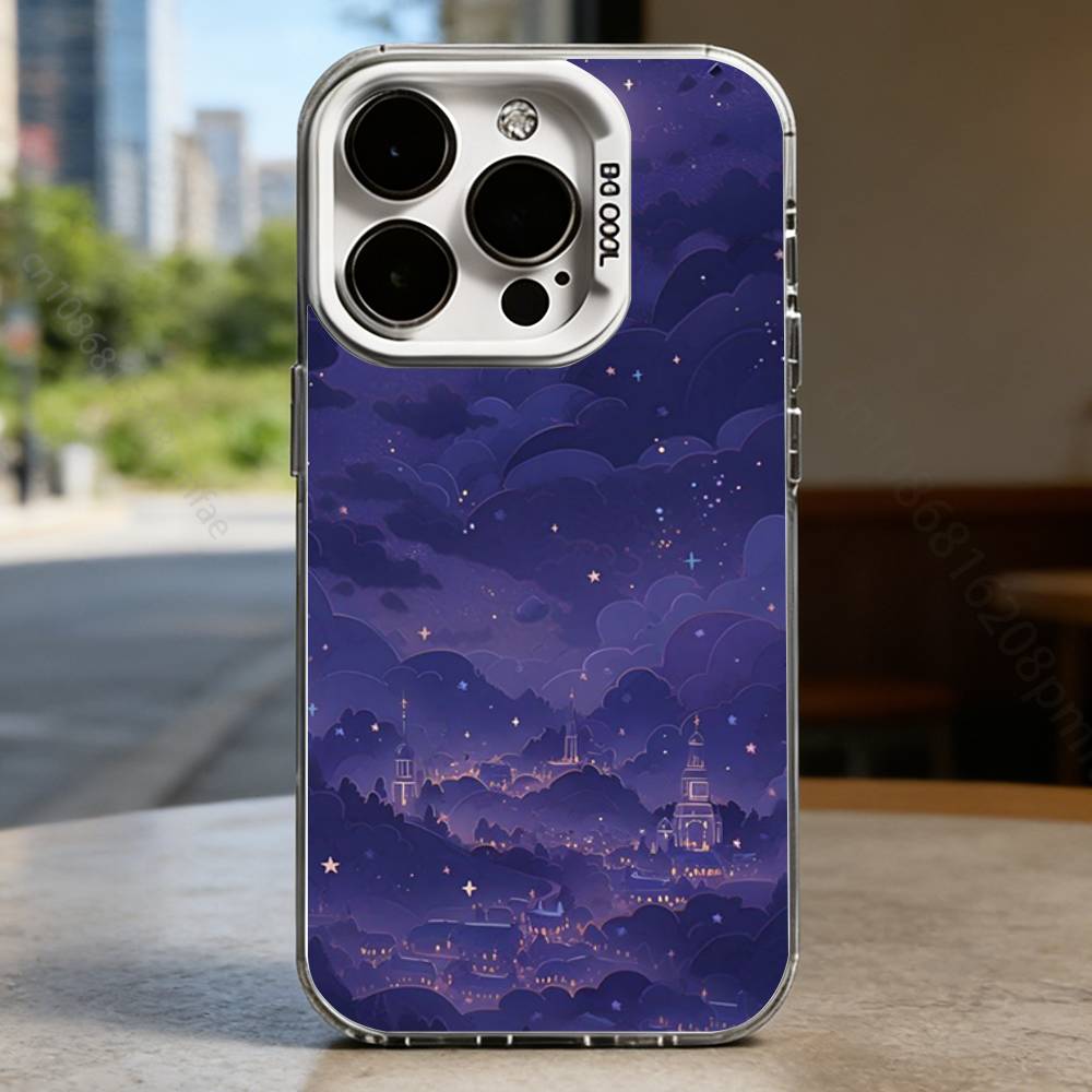 Dreamy Starry Sky Hard Phone Case for IPhone 17 16 15 14 13 12 11 Pro Max Plus16E X XR XS Max Shockproof Full Cover