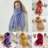 Winter Cashmere Women Scarf Female Luxury  Scarves Lady Tassel Bandana Women Solid Shawl Wraps Foulard Tippet Pashmina