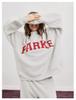 Embroidered Women's Half-High Collar Loose Pullover Sweatshirt, Long-Sleeved Winter Top