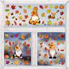 62KD 6 Sheets Autumn Thanksgiving Gnomes Window Clings Decal Fall Pumpkin Maple Leaf Electrostatic Stickers Wall Decor