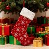 Large Red Snowflake Christmas Stocking - Festive Decoration & Gift Bag
