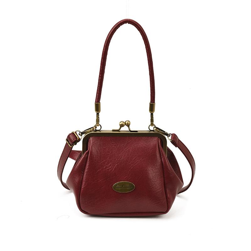 Kleine Vintage Clip-Geldbörse, Geldscheinetui aus weichem Ölwachsleder, Modische Aufbewahrungstasche