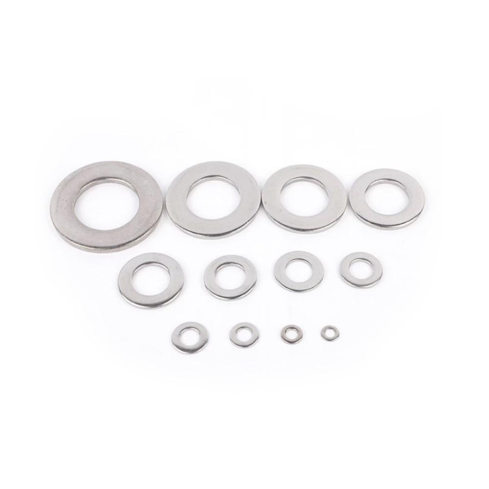 180pcs M2 M2.5 M3 M4 M5 M6 M8 M10 Washer Flat Stainless Steel Gasket Rings Assortment Kit