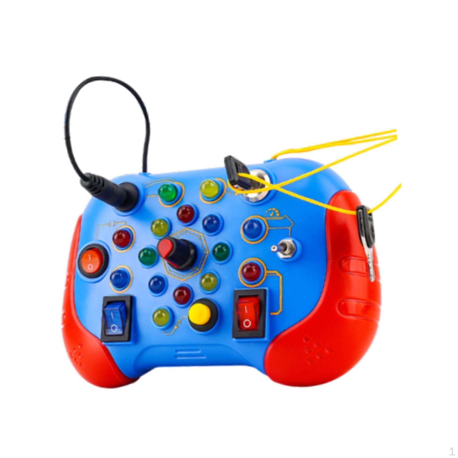 

Бизиборд со светодиодным переключателем развивающая игрушка для путешествий сенсорные занятия активность для синий