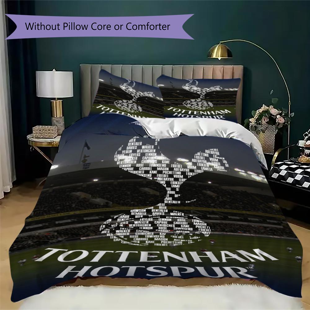 Tottenham Hotspur FC Pattern Bedding,Quilt Set Quilt Cover Pillowcase Home Birthday Gift(1 * duvet cover + 2 * pillowcase, without core)_lx