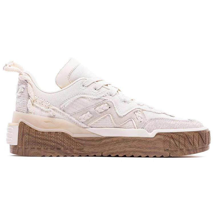 New LiNing 001 UNBLOCK Unblock Low-Top Skateboard Shoes Men's Egg Cream Gray AGCS221-1
