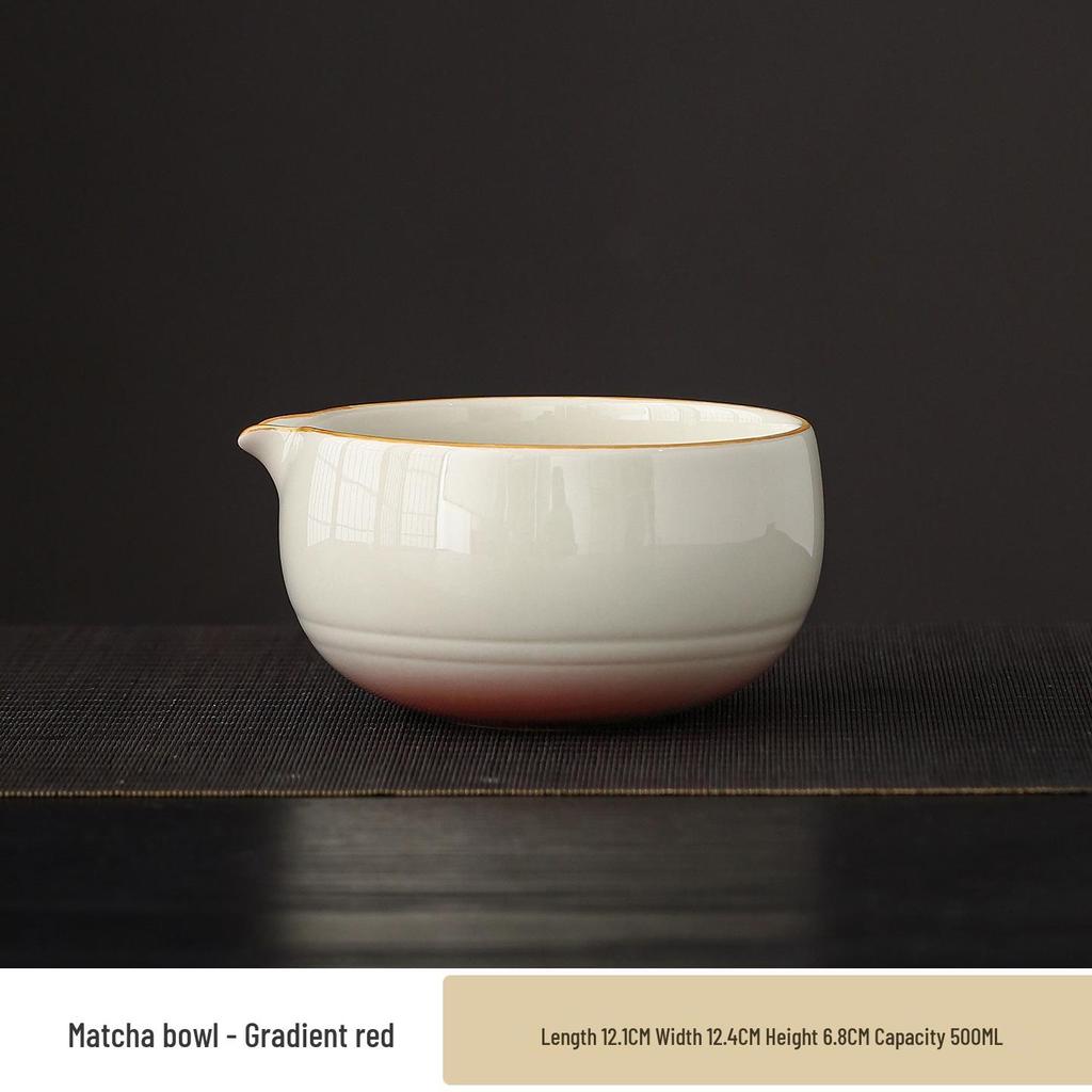 Japanese Matcha Tea Set: Ceramic Bowl & Whisk