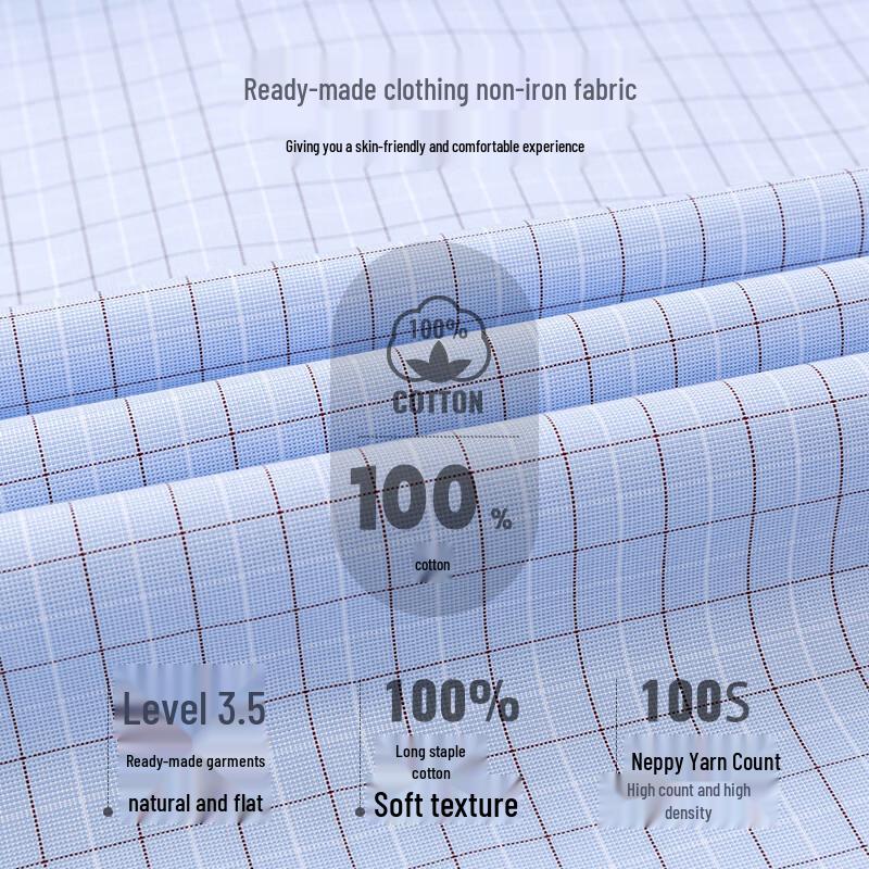 FIRS Men's 100-Count DP Non-Iron Pure Cotton Long-Sleeve Shirt