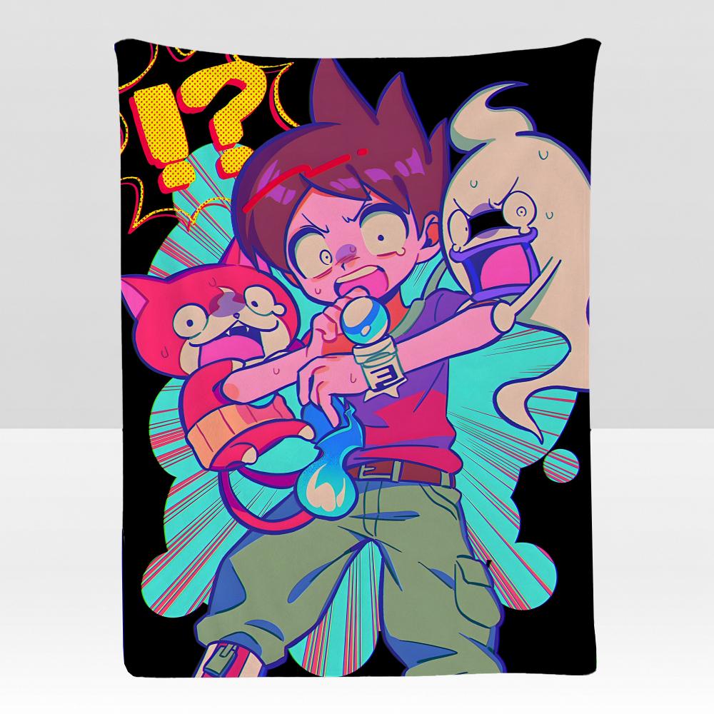 anime YKai WWatch Throw Soft Flannel Blanket for Bed Bedroom Sofa Picnic Throw Skinfriendly Breathable Gift Cover