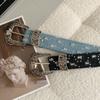 Retro Denim Design with Personalized Y2k American Style Denim Belt Decoration Belt