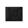 Jumbo GG Double G Logo Embossed Flap Leather Wallet Men Wallet Black 739475-AABY0-1000