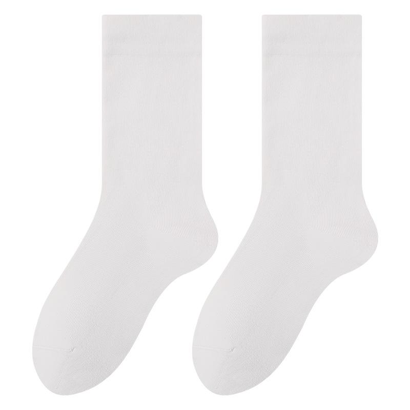 Cotton Socks - Fall and Winter Unlined Mid-calf Socks with Loose Elastic Cuffs, Anti-bacterial and Odor-resistant, Pile-up Socks