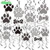 48 Pcs Dog Themed Party Hanging Swirls Decoration Dog Paw Bones Ceiling Streamer for Pets Birthday Baby Shower Party Supplies