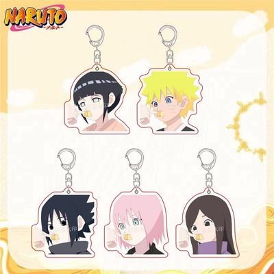Anime Naruto Acrylic Keychain Accessaries Uzumaki Naruto Cartoon Keyring