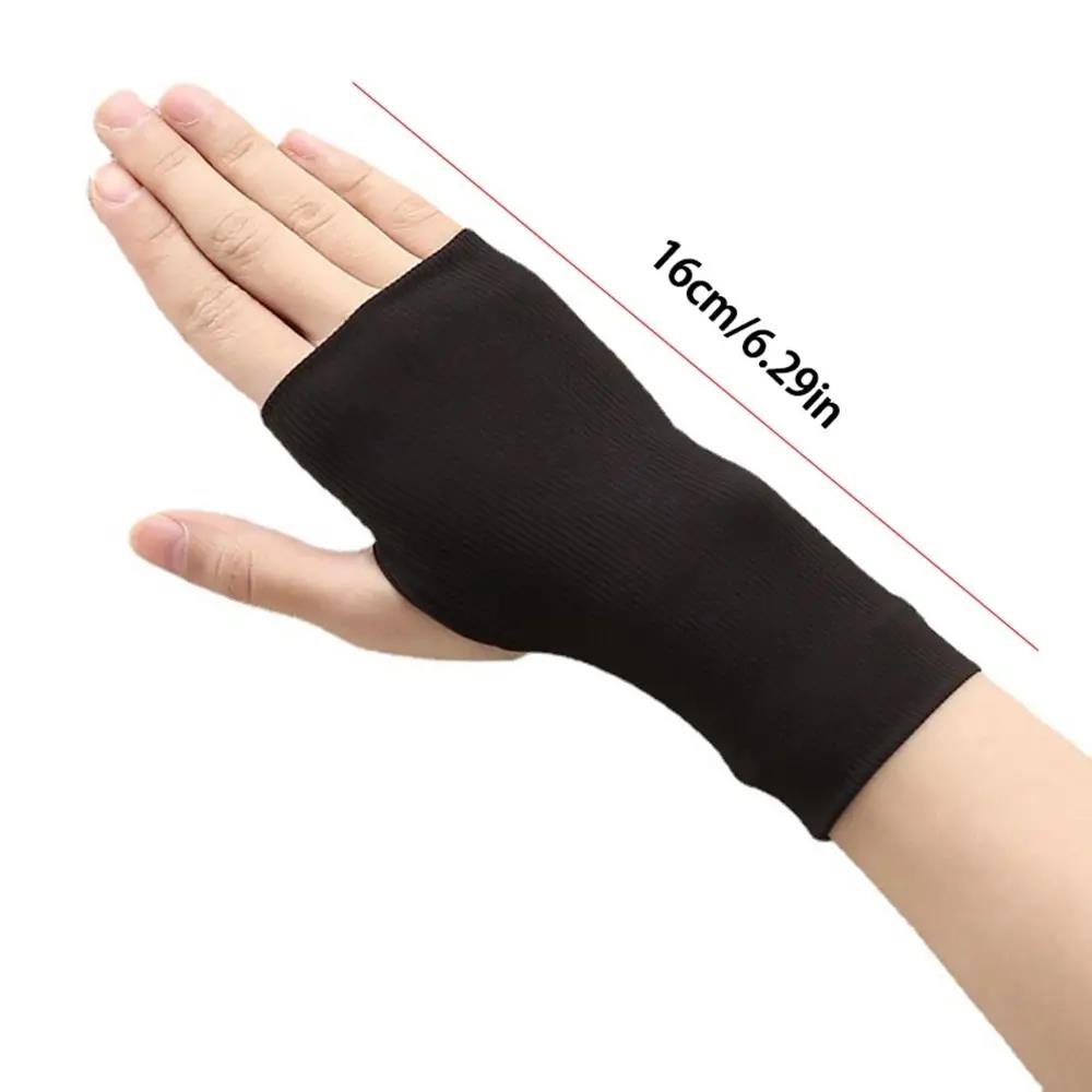 Practical Gloves For Women Summer Driving Solid Color Non-slip Mittens Ice Silk Men Elastic Half Finger