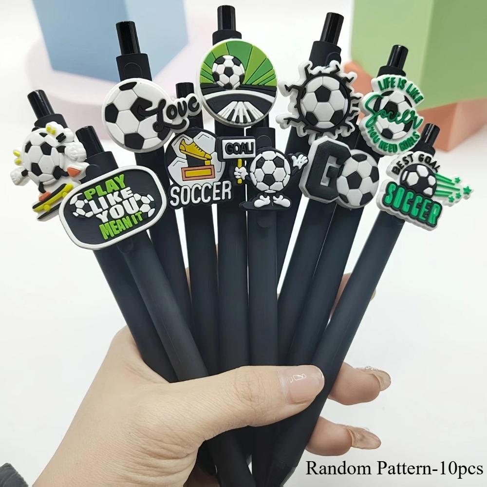 

10pcs Soccer Pen Gel Pens Soccer Party Favors Black Ink Pens Gifts for Teachers Stationery Office Classroom black
