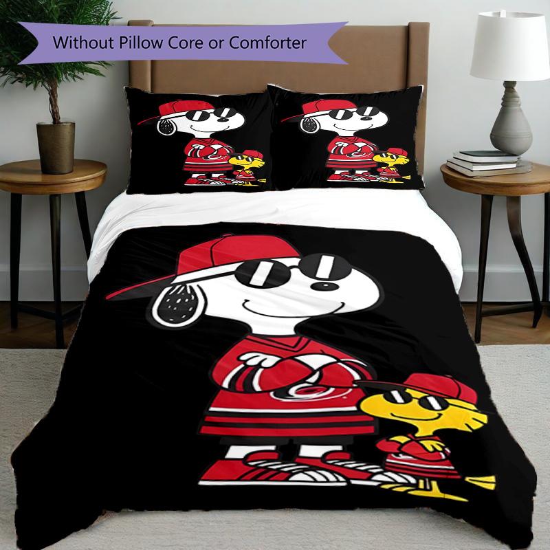 3pcs Duvet Cover Set (1*Duvet Cover + 2*Pillowcase, Without Core), Snoopy Print Bedding Set, Bedroom Decor, All‑Season, Birthday Gift