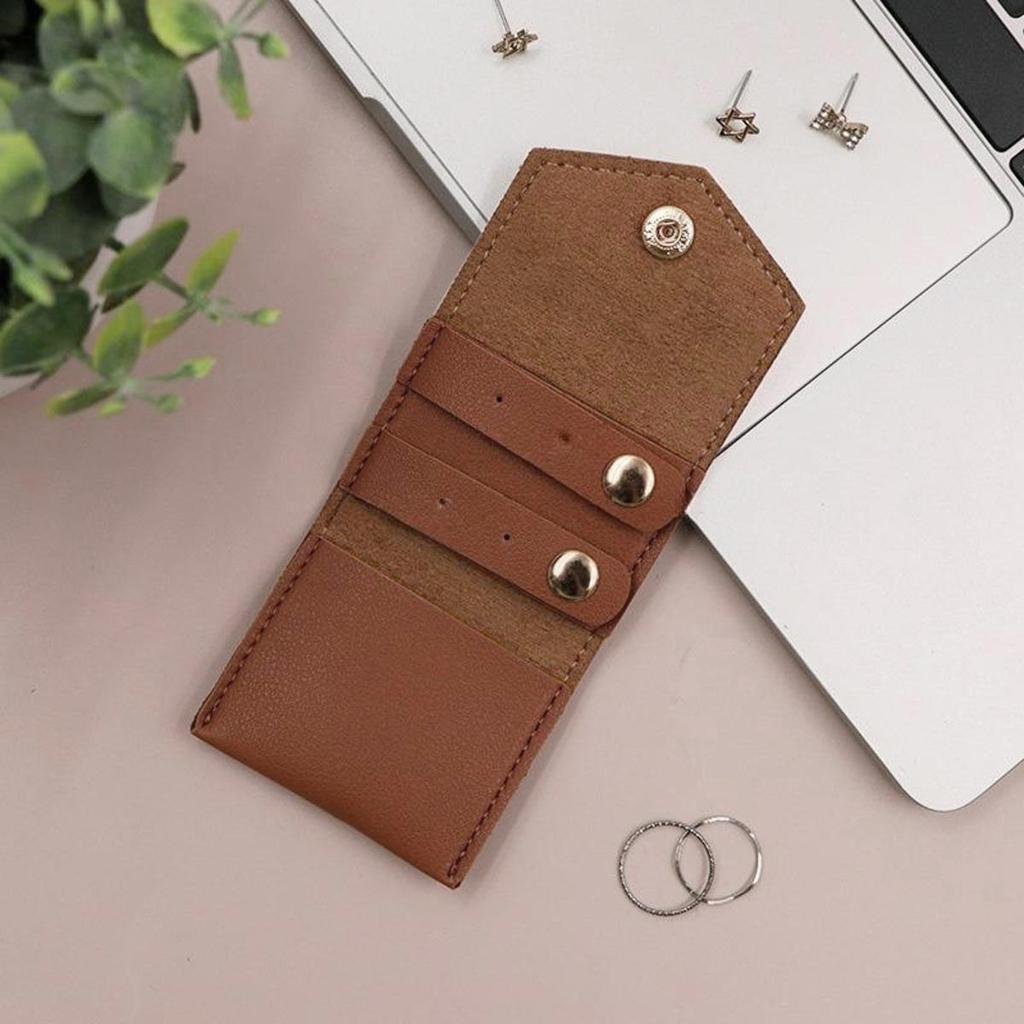 Cute Mini Jewelry Storage Bags Microfiber Leather Gifts Earring Ring Organizer Snap Button Necklace Packaging Pouch