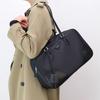 New European Style Men's Cowhide Briefcase Leather Business Portfolio Handheld Document Bag Women's Bag High-End Sense