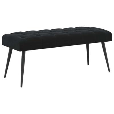 Bench with Button Tufting Black 110 X 40 X 46 Cm Velvet