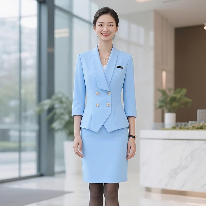 Tluoman Damen Business-Anzug Set mit 3/4 Ärmeln