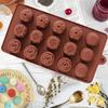 WTEMPO 2pcs Silicone Flower Molds Non-Stick Floral Chocolate Candy Molds DIY Baking Molds for Making Chocolate Soap Cookies Cakes Pudding