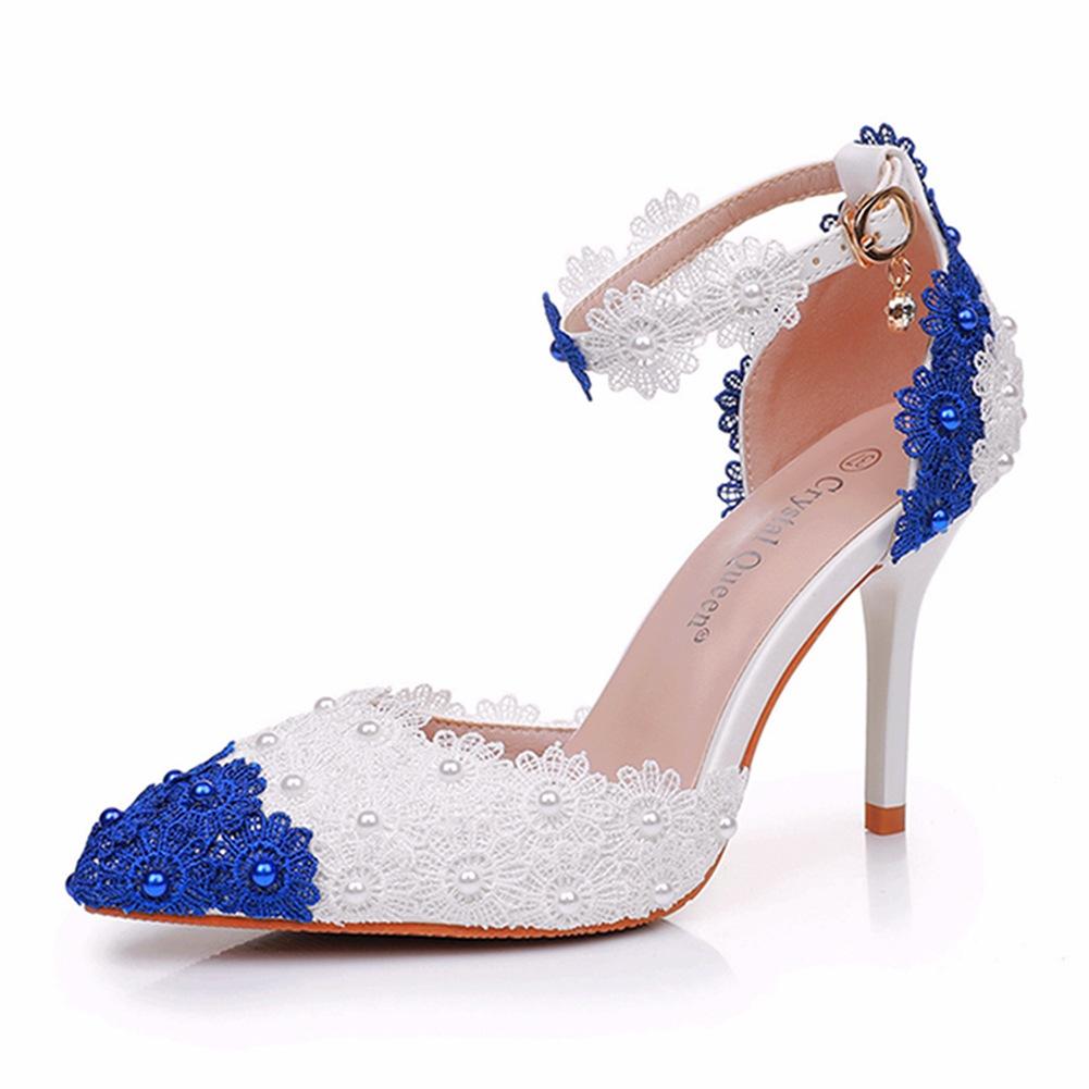 

Туфли 9,5 см больших размеров 34-43 для женщин, летняя мода, женские туфли на высоком каблуке, кружевные, для вечеринки, вечера, свадьбы, сандалии, роскошная женская обувь 43