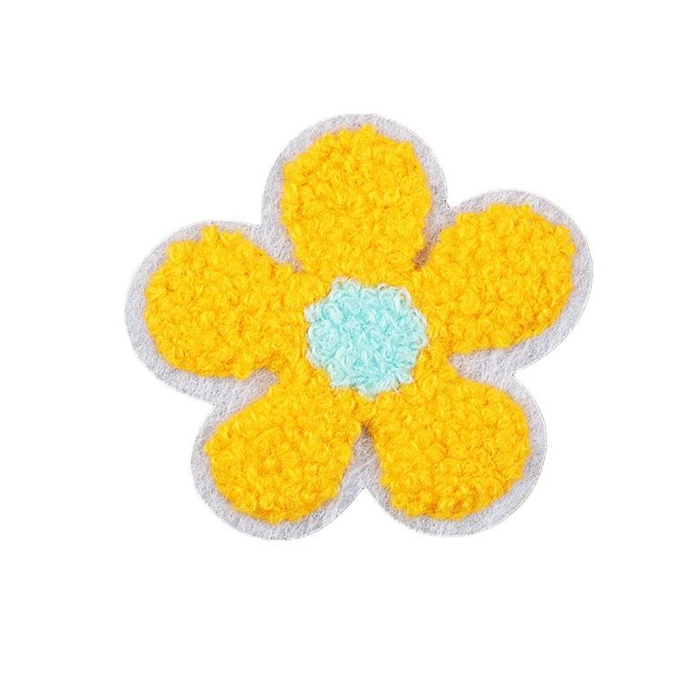 Color Towel Embroidery Patch Sticker Bag Decoration Small Safflower Computer Embroidery Cloth Sticker Ironing Cartoon Shell Subsidy