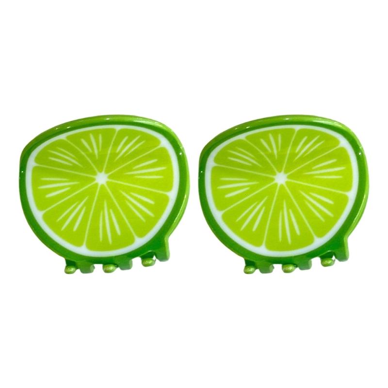 Slip proof Hair Clips Acrylic  Half Up Hair Accessories With Fruit Theme For Sports Travel Daily Use