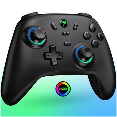 Switch Controller RGB 1000mAh Gyro Compatible with and PC 1/2, 8-Color Light, Wake-Up Function, Wireless, High-Capacity, 6-Axis Sensor, 3-Level Turbo,