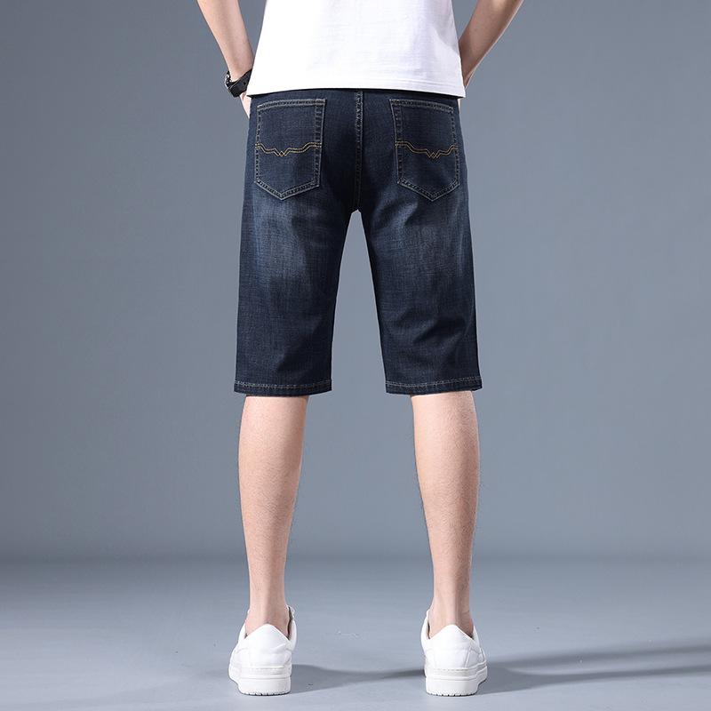 Summer Jeans Men's Youth Stretch Versatile Mid-pants Casual Straight Loose Thin Light Business Trousers Men's