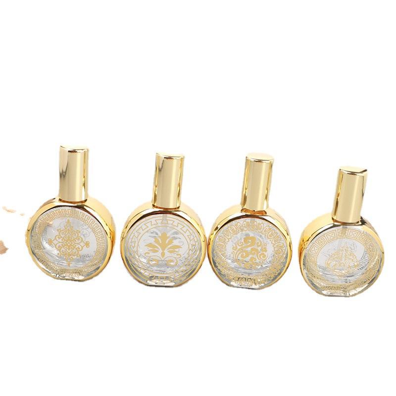 

1 шт. 20 мл портативный стеклянный флакон для духов с позолоченным узором для путешествий косметический мелкодисперсный распылитель контейнер