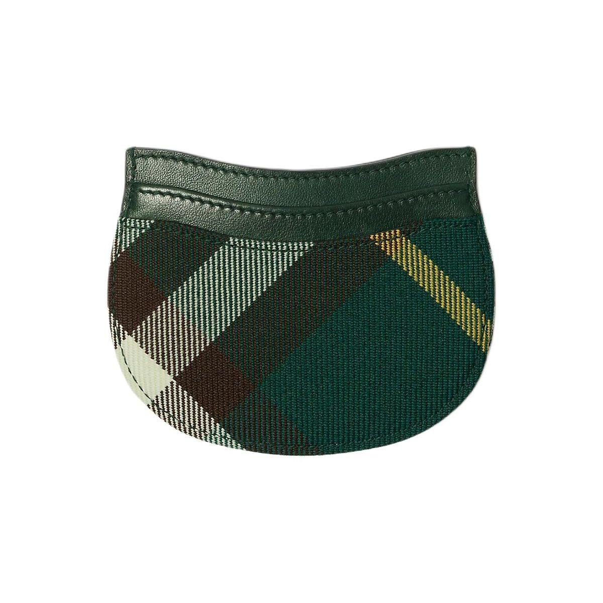 Burberry Vintage Check Canvas Card Holder Green Leather Trim Wallet 80819741 Basic Set BagDust Bag 19480₽