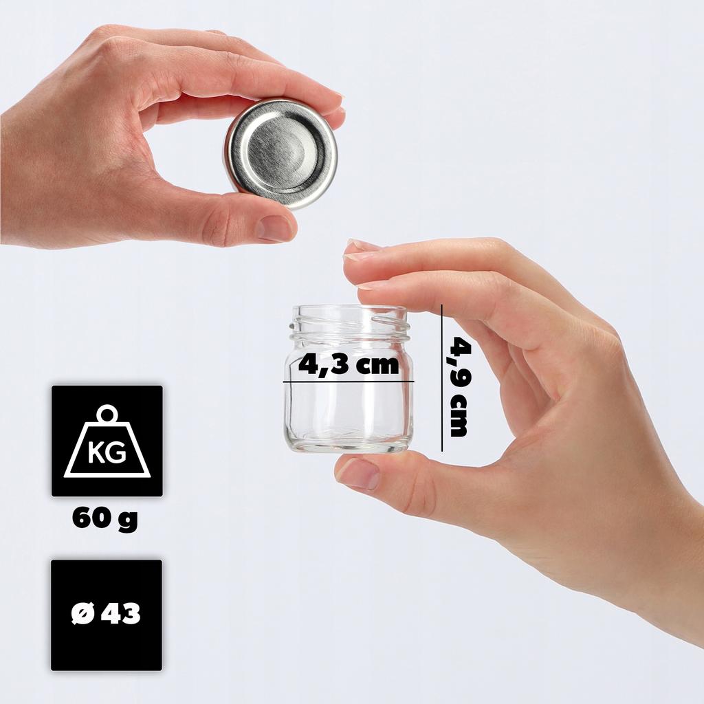 KADAX 10x Słoik Szklany Słoiczek 40ml Na miód Przyprawy Prezent + Zakrętki
