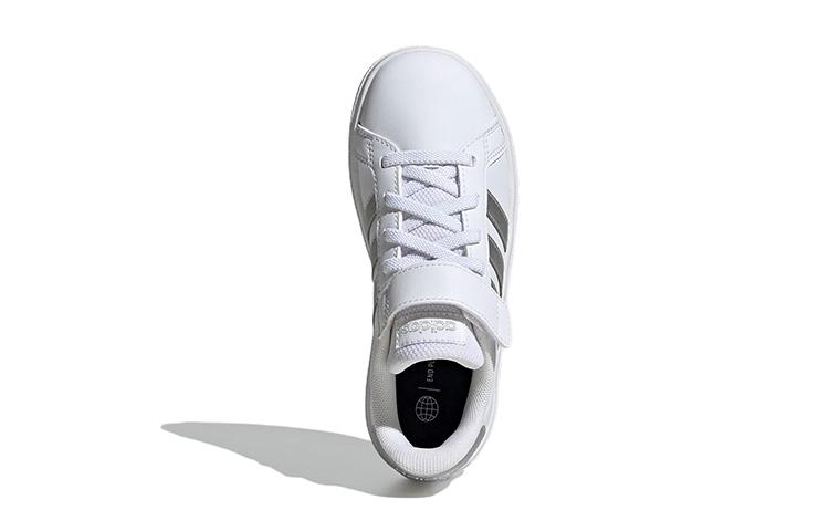 Adidas Grand Court 2.0 Little Kid 'White Matte Silver' GW6516
