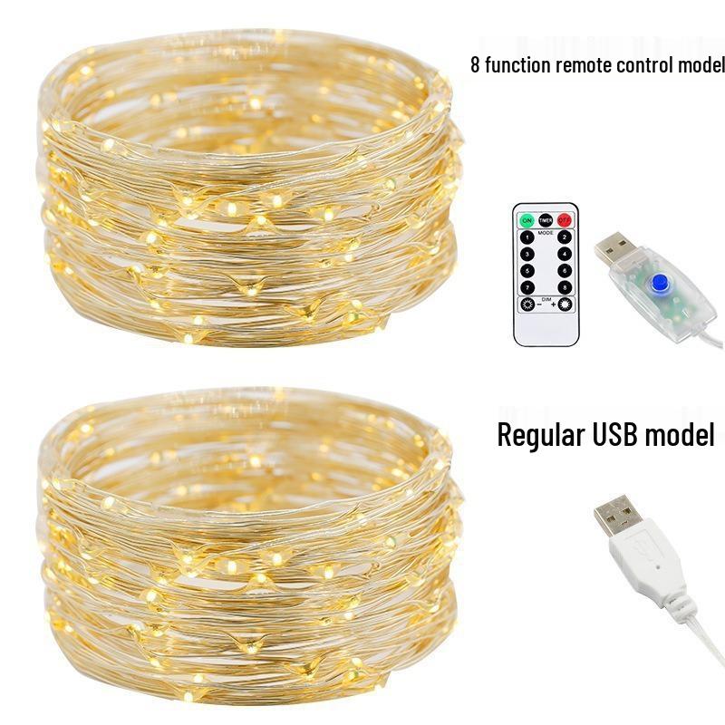 100m LED USB Copper Wire String Lights - Multicolor Starry Sky Christmas Decor
