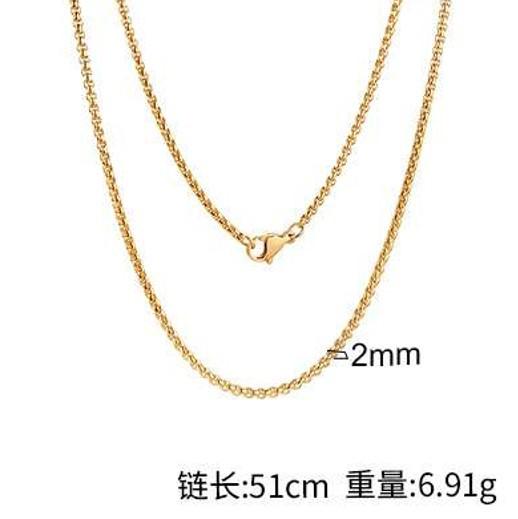 Foreign Trade Titanium Steel Women'S Stainless Steel Necklace, Chain Women'S 18K Gold Pigment Chain, Jewelry