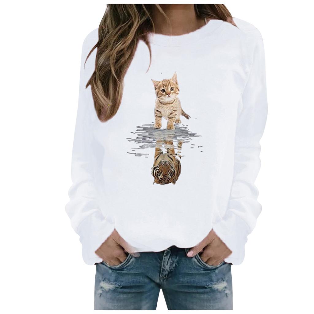 Winter Womens Casual Tops Ladies Print Sweatshirt Blouse Tee Sweater